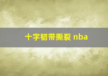 十字韧带撕裂 nba